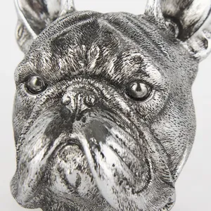 Porte-livres en métal Bouledogue Français, 2 pièces, décor animal sculpté, organisateur de bureau et de maison, design artistique contemporain - Product Image 3