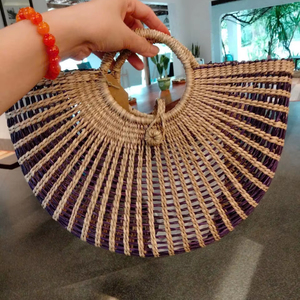 Bolso de mano de paja tejido naturalmente, fabricado en Vietnam, para verano, proveedor mayorista, exportación - Product Image 1