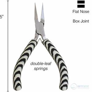 คีมปากแบนสแตนเลส ลายซีบร้า ขนาด 5 นิ้ว ด้ามจับสบายพร้อมสปริงคู่ เครื่องมือทำเครื่องประดับสำหรับสร้อยข้อมือ - Product Image 5