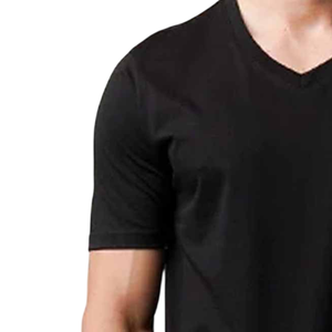 Men's Summer 100% Cotton T-Shirt Solid Color V-Neck Short Sleeve Loose Fit Breathable Printing Custom <b>Design</b> Casual Men T-Shirt - Product Image 5