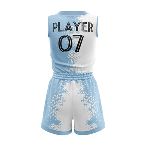 Conjunto de Uniforme de Baloncesto W4G, Cuello en V, Sin Mangas, Sublimado Personalizado, Absorbente de Humedad, 100% Poliéster, Ropa de Baloncesto Unisex para Adultos - Product Image 6