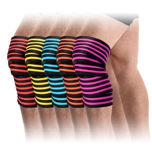 Weightlifting Heavy Duty Elastic <b>Knee</b> Wraps Breathable Non-Slip Adjustable Support Advanced Protection Customizable Color Logo - Product Image 3