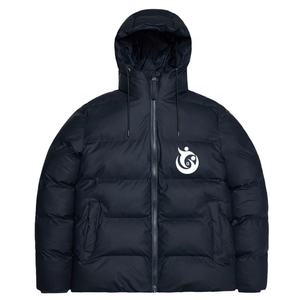 Veste de ski bomber d'hiver pour homme CardiacSports, coupe ajustée, imprimé par transfert thermique, col montant, couleur unie noire - Product Image 2