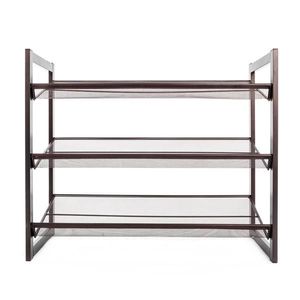 Scarpiera a 3 livelli in ferro cromato con piano obliquo, regolabile, dal design moderno e semplice, per l'arredamento di casa e il soggiorno - Product Image 1