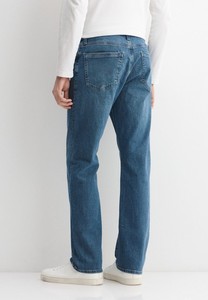 Custom Men's Straight Leg <b>Jeans</b> Vintage Washed Blue Denim Pants Classic Mid Rise Male Trousers Wholesale OEM Fashion Bottoms - Product Image 3