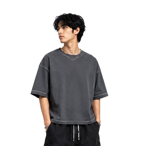 T-shirts amples en coton premium pour hommes, coupe décontractée, manches courtes, style streetwear, personnalisables, OEM, ODM, marque privée, fournisseur en gros - Product Image 1