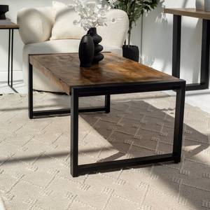 Mesa de Centro Vandana Zenova Falcon de Madera de Mango para Sala de Estar Moderna y Decoración Contemporánea - Product Image 4