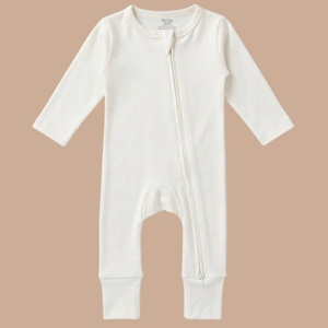 Ensembles de vêtements pour bébés bio Cot & Candy, combinaison zippée blanc cassé, lot de 3, style mignon, pantalons pour garçons nouveau-nés de 0 à 6 mois - Product Image 2