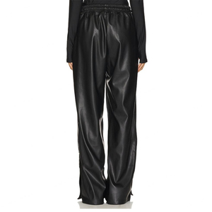Nouveau pantalon en cuir taille haute pour femme, style vintage Y2K, imperméable, coupe droite et large, idéal pour l'hiver - Product Image 2