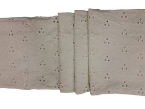 Tissu brodé blanc en jersey/coton, motif ajouré Dobby Buti, extensible, doux et léger, idéal pour confection de robes - Vente chaude - Product Image 3