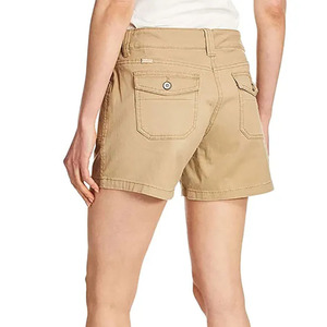 Short décontracté rose pour femme, couleur unie, taille élastique avec cordon de serrage, coupe ample, en coton tricoté respirant, style taille mi-haute - Product Image 5