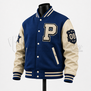 Chaqueta Varsity Personalizada con Cuerpo de Lana y Mangas de Cuero, Chaqueta Bomber de Béisbol, Fabricante Mayorista OEM ODM - Product Image 3