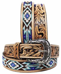 Hecho a mano 1,5 "con cuentas de lujo estilo occidental cinturón vaca ocultar grano completo Premium de Argentina opciones personalizables hebilla de cobre - Product Image 2