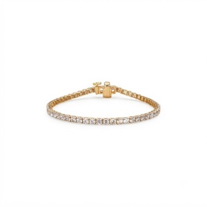 กำไลข้อมือเพชรทรงกลมเจียระไนแบบบริลเลียนท์ ทองคำแท้ 10K 14K 18K เพชรเพาะเลี้ยงในห้องปฏิบัติการ สไตล์เทนนิส สำหรับงานหมั้น ขายส่ง - Product Image 2