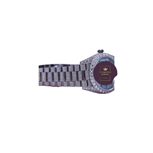 Reloj Cronógrafo de Lujo Estilo Hip Hop con Incrustaciones de Diamantes para Hombre, Movimiento de Cuarzo, Moissanita VVS, Oro Blanco, Diamantes Redondos - Product Image 3