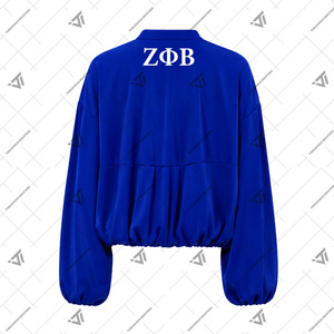 เสื้อเชิ้ตผู้หญิงปักลาย Zeta Phi Beta Sorority สไตล์กรีก ขายส่ง ทรงโอเวอร์ไซส์ จับจีบ แขนพอง - Product Image 2