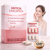 Comprimés de collagène à faible poids moléculaire Mitos Flex pour adultes, éclaircissants et hydratants pour la peau, avec probiotiques, complément beauté OEM ODM