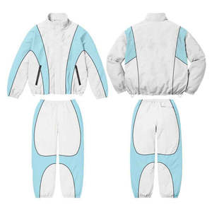 Ensemble de survêtement coupe-vent uni personnalisable en polyester et coton pour homme, léger et écologique, idéal pour le streetwear et la gym - Product Image 3