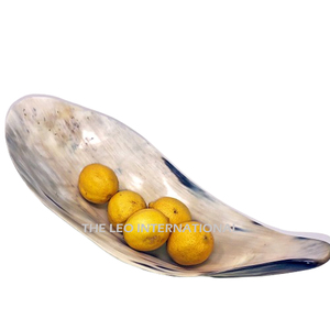 Natural <b>Black</b> and Brown Horn Plated Geometric Serving Tray Horn Handmade Decorative Storage Tray Dishes & <b>Plates</b> - Product Image 2