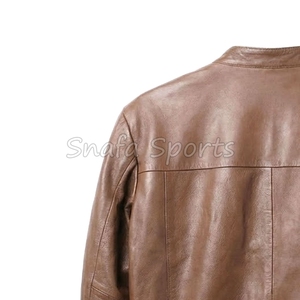 Veste en cuir pour homme grande taille, veste d'hiver, veste en cuir de motard, prix de gros - Product Image 6