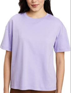 T-shirt personnalisé pour femmes grandes tailles, en coton épais de haute qualité, imprimé et brodé, fabrication directe, export BD, OEM - Product Image 4