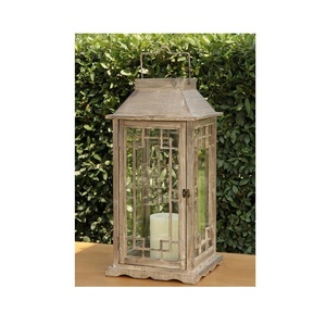 Farol de Vidrio y Madera Rústico Decorativo con Asa de Cuerda, Decoración para Mesa de Jardín y Hogar - Product Image 5