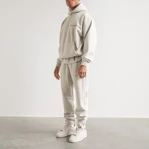 Ensemble de survêtement en coton surdimensionné de haute qualité avec logo personnalisé, pantalon de jogging et sweat à capuche pour homme - Product Image 4