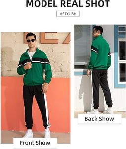 Ensemble de survêtement pour homme, 2 pièces, tenue décontractée, survêtement de sport contrasté, ensemble de jogging - Product Image 6