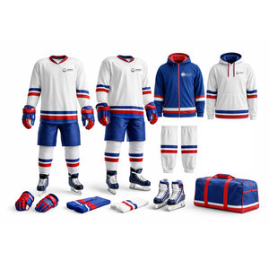 Ensemble d'uniformes de hockey sur glace respirants et confortables, légers, vêtements de sport, design personnalisé, service OEM en polyester pour équipes - Product Image 1