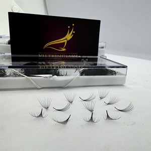 ขนตาปลอมแบบเส้นต่อเส้น คุณภาพสูง ยาวเป็นธรรมชาติ ขนาด 0.03 0.05 มม. งอนแบบ CC/DD/M/L  แบบพัดสำเร็จรูป ขนสังเคราะห์ สีดำด้าน - Product Image 3