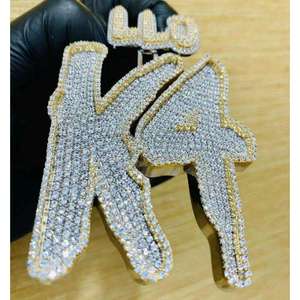 Oferta Especial: Elegante Colgante de Letra del Alfabeto Personalizado con Moissanita, Chapado en Plata, Joyería Unisex para Cumpleaños y Aniversarios - Product Image 1