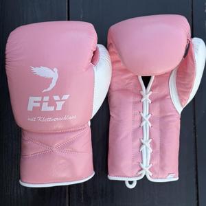 Professional Top Selling High Quality Pink & Yellow Color Fly Boxing Gloves Muay Thai Cowhide Boxing Gloves For Training & GYM - Product Image 6