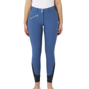 กางเกงขี่ม้าผู้หญิงเอวสูง กระเป๋าซิปด้านหน้า ทรงสกินนี่ กระชับรูปร่าง ซับเหงื่อ ผลิตจากผ้าสแปนเด็กซ์/ไนลอน - Product Image 4