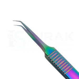 Pince à épiler de précision pour extensions de cils Ijrak Surgical Professional Rainbow en acier inoxydable durable |   Pinces à épiler à pointe fine de 10 mm - Product Image 3