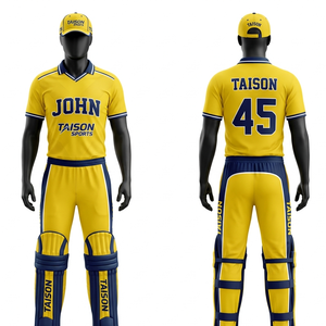 Uniforme de cricket en polyester premium 180 GSM, rouge et noir avec panneaux latéraux, sublimation, broderie, logo personnalisé - Product Image 5
