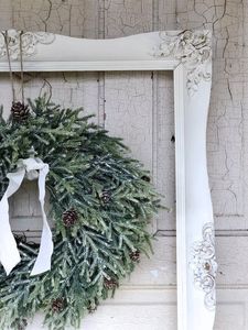 Distressed Whitewash Pine Wood Shabby Chic Photo <b>Frame</b> Hand-Carved Rose Ornaments 25x25cm Square Lightweight Tabletop | - Product Image 4