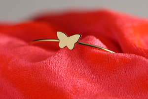 Code <b>Silver</b> BUTTERFLY <b>BABY</b> <b>BANGLE</b>-Brass Cute Unisex Gift - Product Image 1