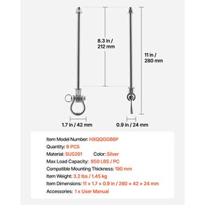 Set di 6 Supporti per Altalena Resistenti, Capacità di Carico 850 Libbre, Cuscinetti Lisci in Acciaio Inox, Max 500kg, Uso Domestico - Product Image 6