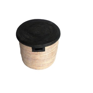 Seagrass <b>basket</b> with black lid Handmade <b>Storage</b> <b>Basket</b> Wholesale eco-friendly Made in Vietnam - Product Image 6