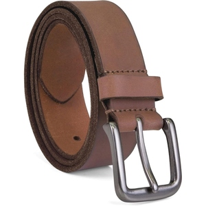 Custom Genuine Leather Men Belt Classic Brown Cowhide Waist Strap with Durable Steel Pin Buckle Formal and Casual Wear - Product Image 2