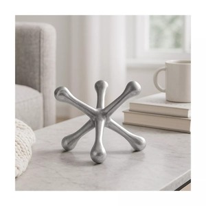 Escultura Geométrica Abstracta Hecha a Mano, Decoración Minimalista para Mesa de Salón - Product Image 4