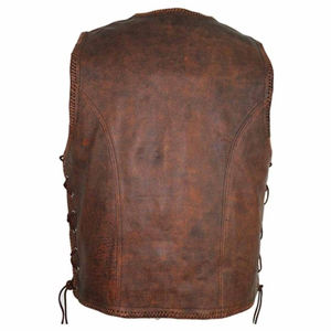 Chalecos de Motocicleta de Cuero Genuino Negro para Hombre, Transpirables, de Moda, para Carreras, de Buena Calidad - Product Image 3