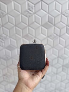 Estuche Compacto de Viaje para Joyas, en Cuero Genuino, con Bordado de Cactus, Color Rosa Vintage, Hecho a Mano - Product Image 4