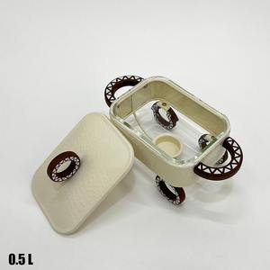 Mini-plat chauffe-plat rectangulaire en acier inoxydable compact avec insert en verre et base décorative à roulettes pour le Moyen-Orient - Product Image 4