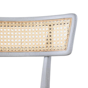 Silla de Comedor NAM HAI Tradicional Moderna con Estructura de Madera de Roble Macizo, Mimbre de Ratán y Cojín de Tela con Reposabrazos - Product Image 6