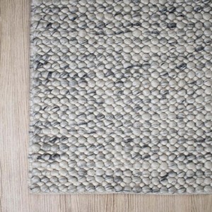 Tapis texturé gris ivoire épais, tissé à la main, moderne, neutre, aspect doux, pour salon, chambre, décoration intérieure, revêtement de sol - Product Image 1