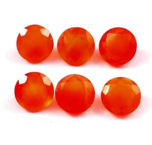 Lote al por mayor de piedras preciosas sueltas de cornalina natural facetada y calibrada de 6x6 mm para la fabricación de joyas, calidad AAA++ certificada por terceros. - Product Image 1