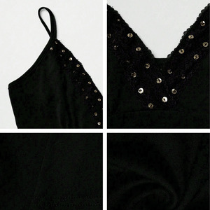 เสื้อกล้ามสายเดี่ยวทรงเข้ารูปประดับหมุดแบบ OEM เสื้อแคมิแฟชั่นยืดหยุ่น รับผลิตเสื้อผ้าสตรีแบบ OEM ขายส่ง - Product Image 5