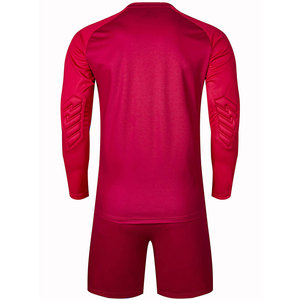 Tenue de football rouge foncé pour hommes, manches longues, haute élasticité, short extensible avec cordon de serrage, impression par sublimation - Product Image 2