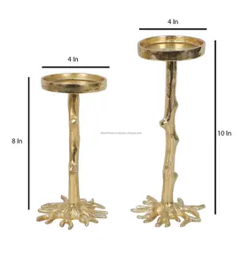 Porte-bougie en aluminium moulé artisanal de luxe, style bohème chic, avec couleur et taille personnalisables, décoration pour la maison et Noël - Product Image 5